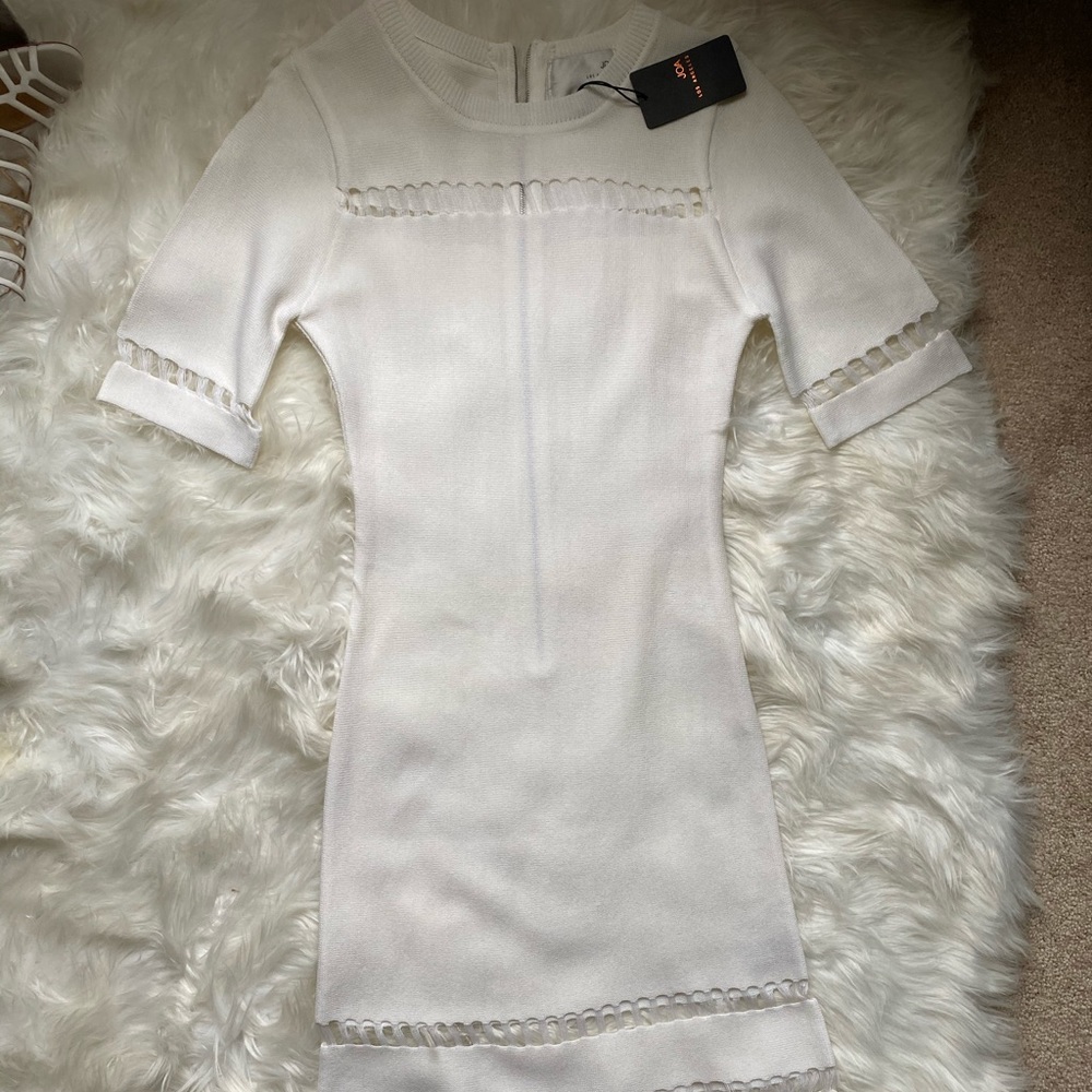 JOA cream bodycon dress